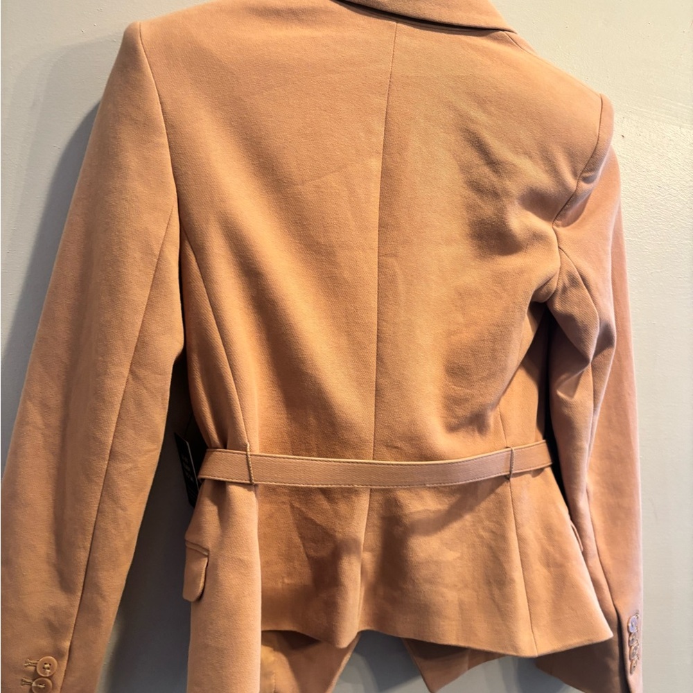 Express Tan blazer preppy double breasted office workwear neutral minimalist - Picture 9 of 16